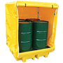 4-Drum Spill Pallet with Frame and Roll-Up Cover