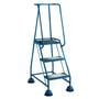 3 Ribbed Rubber Tread Glide-along Mobile Steps With Handrails