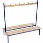 Benchura Evolve square frame double-sided changing room bench with upper coat rail