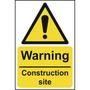Warning Construction Site Sign - 300 x 200mm