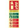 Wet Chemical Fire Extinguisher Photoluminescent Sign