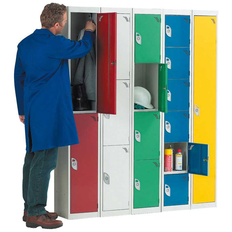 Steel lockers with anti-microbial Germ Guard protection