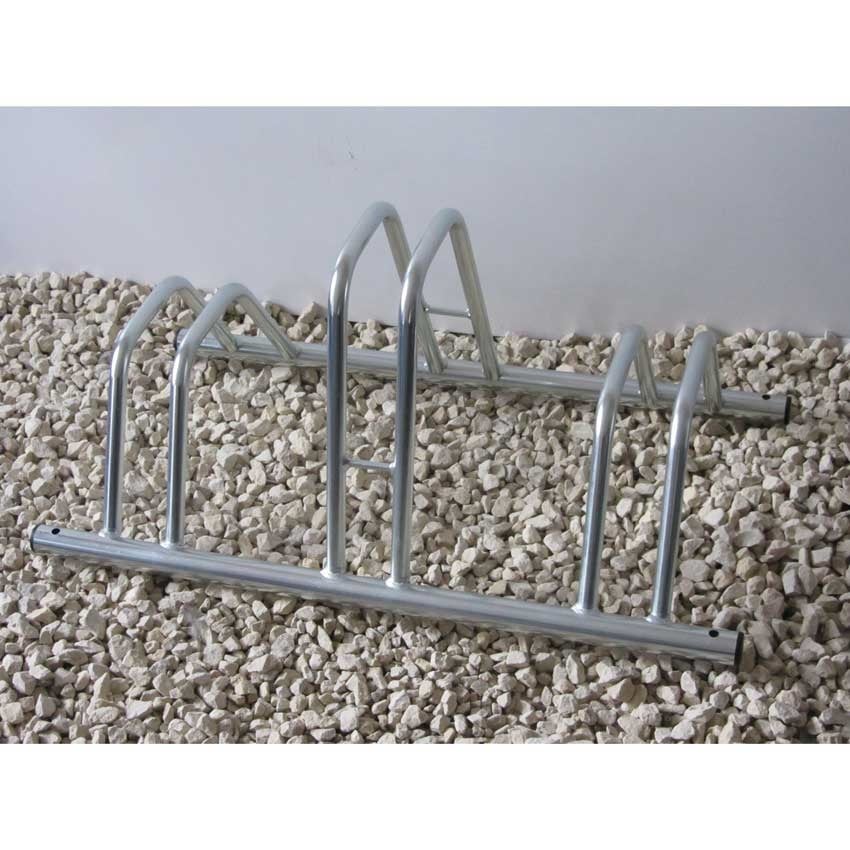 Dual height 3 section cycle rack with flat top