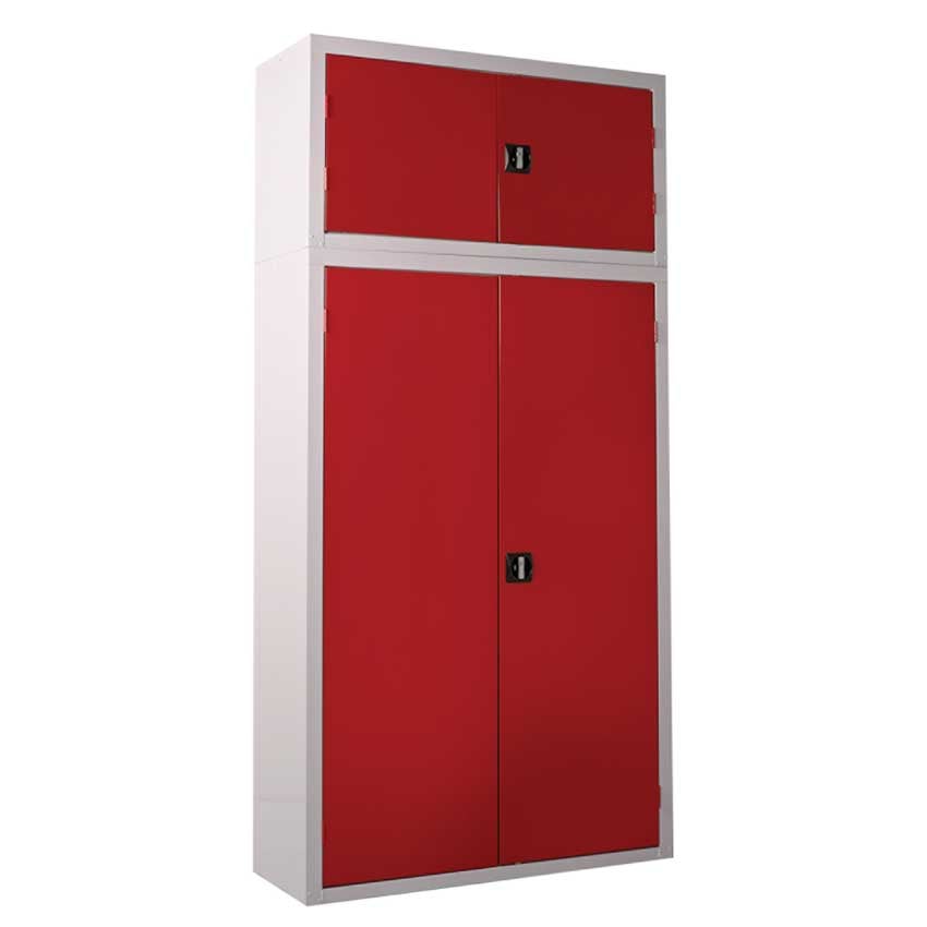 Modular Workplace Cupboard with Red Doors