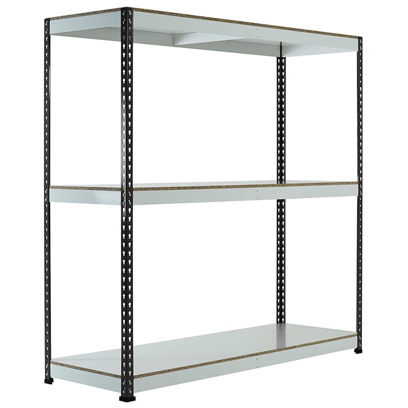 Black rivit racking with 3 shelf levels
