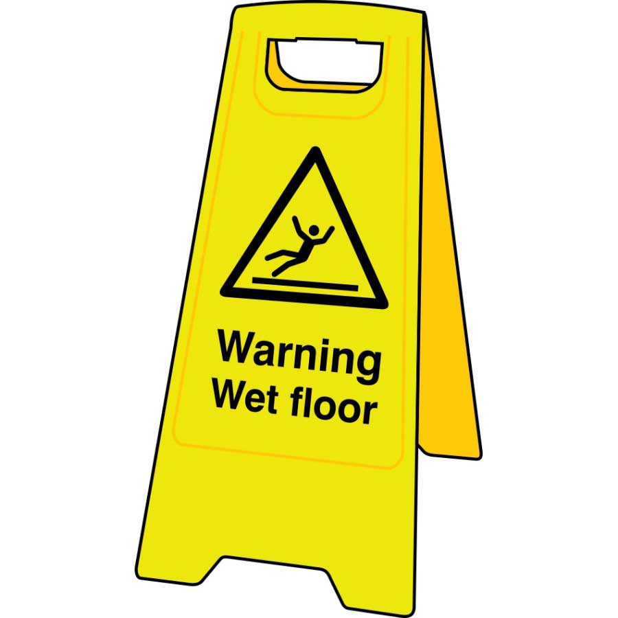 Warning Wet Floor safety sign stand