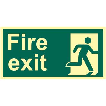 Final Fire Exit Right Photoluminescent Sign