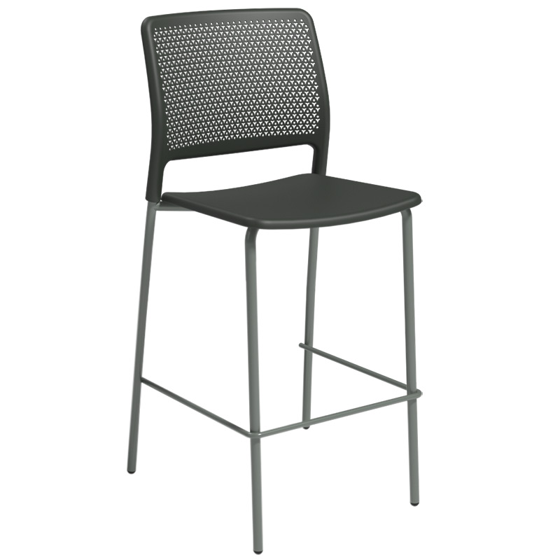 Grafton high stool with Blue Grey seat and frame