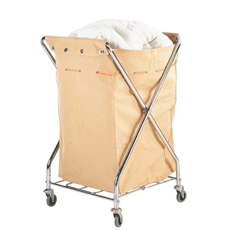 Laundry trolley with removable canvas sack
