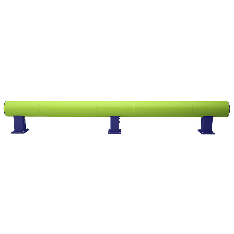 Low-level single polymer bumper barrier - hi-vis yellow and blue