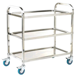 304 Grade Stainless Steel Shelf Trolleys - 100kg capacity