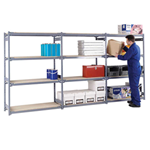 380mm deep  Widespan Shelving Bay with 4 Chipboard Shelves