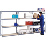 455mm Deep Widespan Shelving with 4 Chipboard Shelves