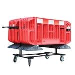Trolley for crowd control barriers