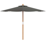 Grey parasol with wooden pole