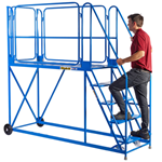 Climb-It 300kg blue 5-tread work platform steps