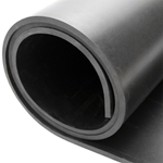 Roll of flexible black rubber sheet