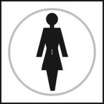 Female Toilet Braille Sign With Symbol