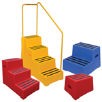 Heavy-Duty 260kg Plastic Steps available with handrails