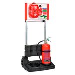 SafetyHub Mobile Fire Post with Extinguisher Storage