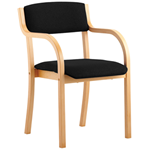 Madrid Wooden Frame Visitor Chair With Arms