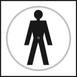 Braille sign with male toilet symbol
