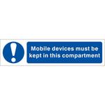 Mobile Devices Must Be Kept In This Compartment Sign, Twin Packs