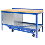 Mobile Wood-Top Heavy-Duty Workbenches - 1000kg UDL