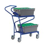 Order Picking Trolley with 2 Shelf Levels & Containers