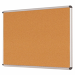 Shield cork noticeboard with attractive aluminium frame
