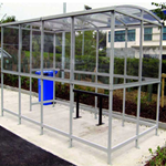 Smoking Shelter with Clear Dome Roof