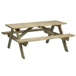 Wooden Rectangular Outdoor Picnic Table 