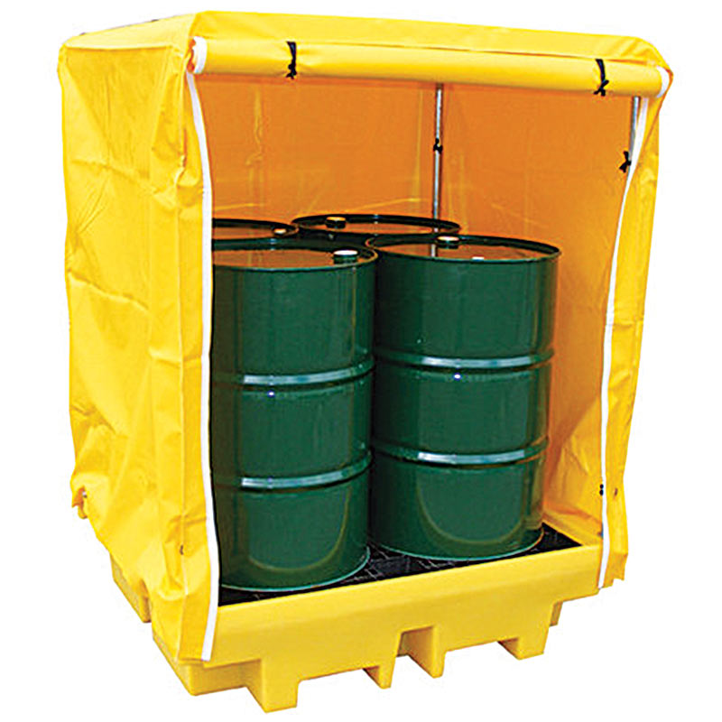 4 Drum Spill Pallet with Frame & Cover - 1870 x 1310 x 1415mm