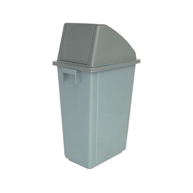 58L Grey Indoor Recycling Bin with Grey Push Flap Lid