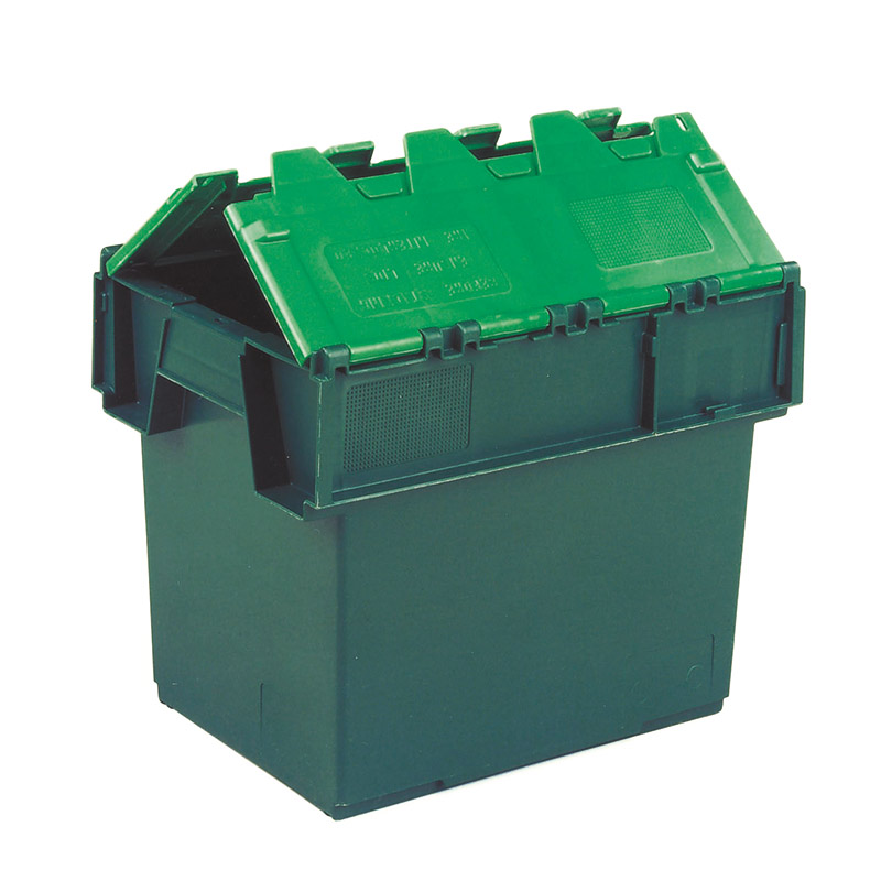 Stock Picking Containers - Plastic Attached Lid - 25L - 400 x 300 x 320