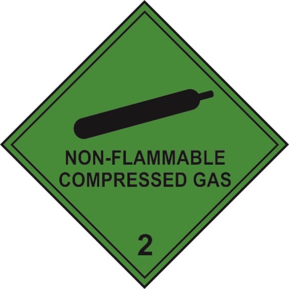 Non-flammable Compressed Gas 2 - Labels (100 x 100mm Roll of 250)