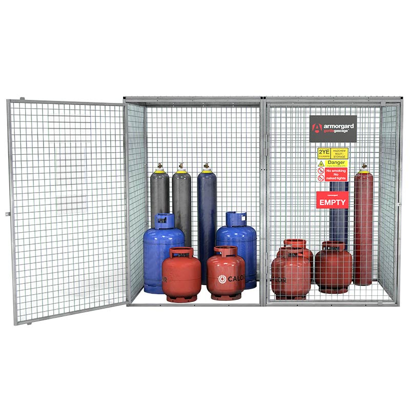 Armorgard Gorilla Double Compartment Gas Cage - 1835 x 2415 x 1280mm - Modular Bolt-together Gas Cage