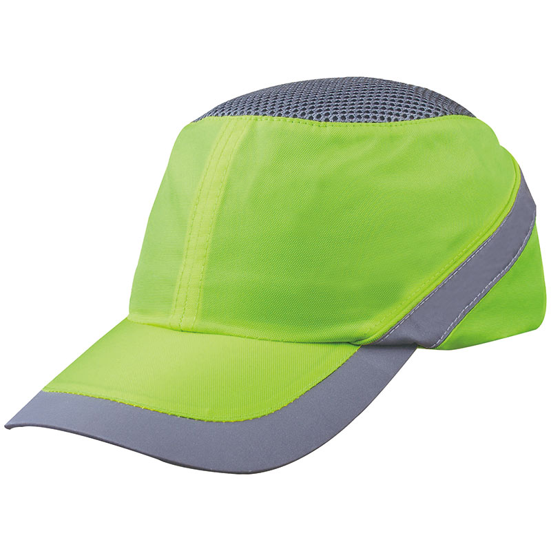 Baseball Style Bump Cap - Fluorescent Yellow & Grey 
