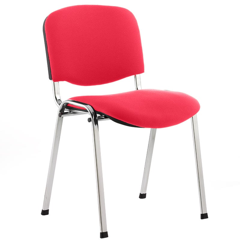 ISO Chrome Frame Stacking Chair - Bergamot Cherry Fabric