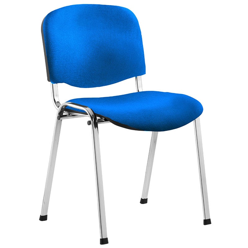 ISO Chrome Frame Stacking Chair - Blue Fabric