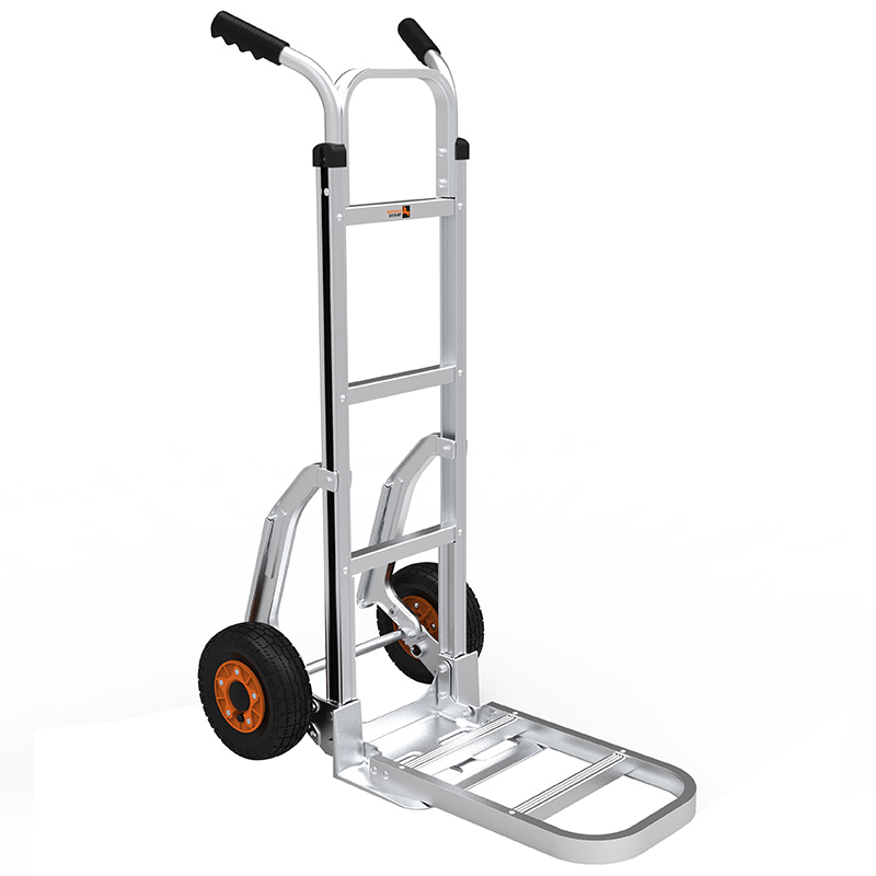 Centaur Aluminium Sack Truck with Fixed and Folding Toe Plate and Stair Slides - 200kg Capacity