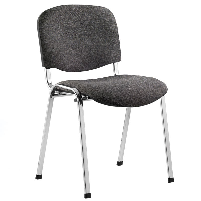 ISO Chrome Frame Stacking Chair - Charcoal Fabric