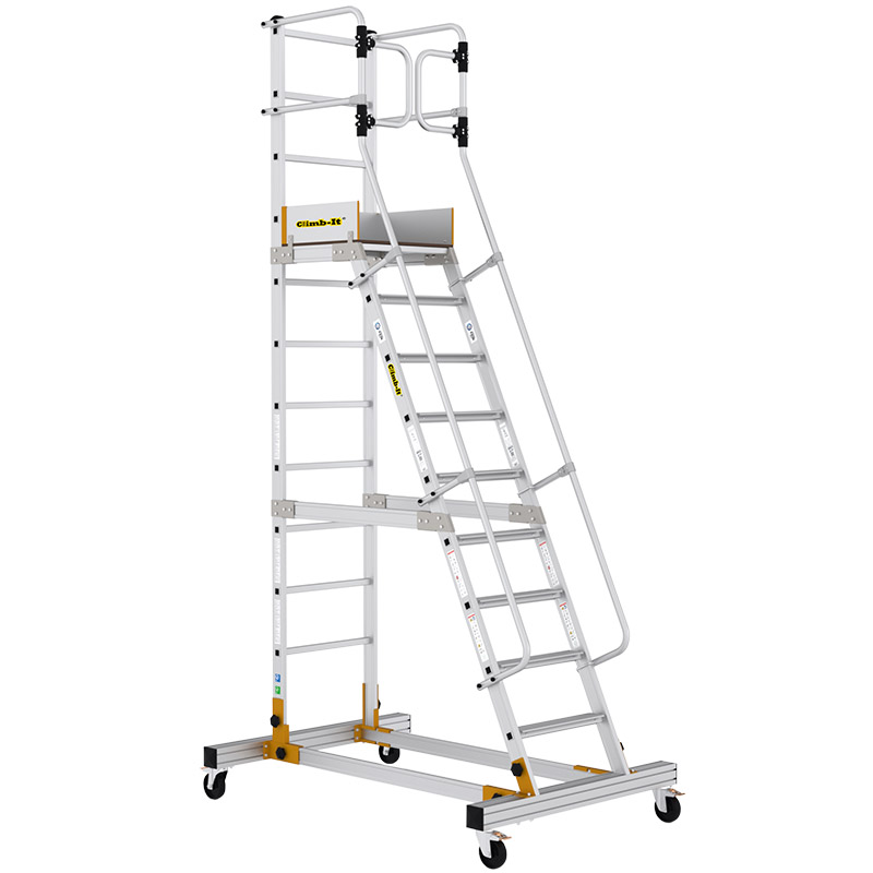Climb-It Mobile Steps with Safety Gate - 10 Treads