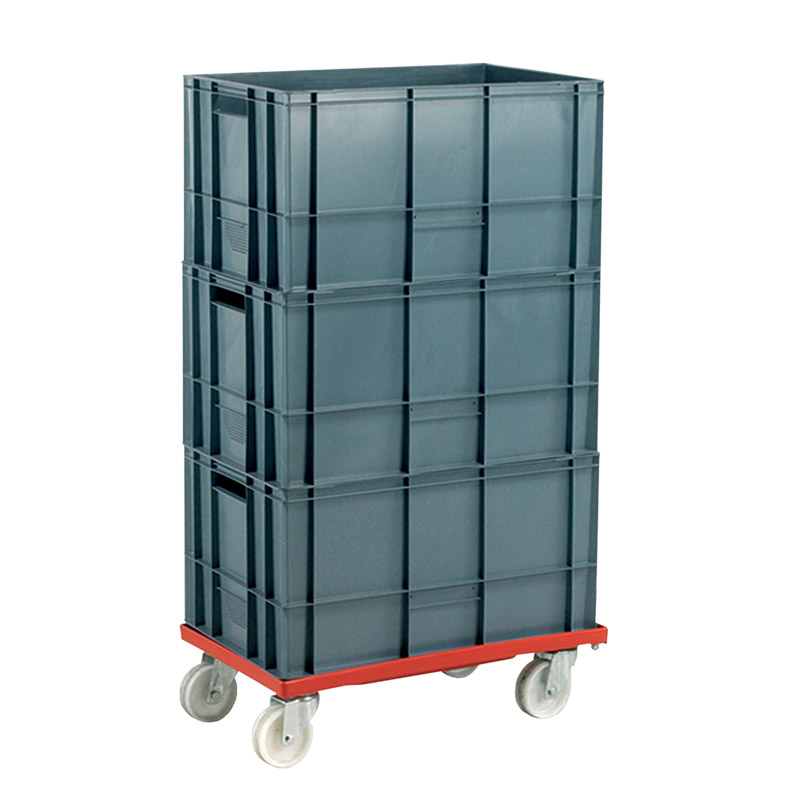 Euro Container Dolly without handle & 3 x 60L Euro Containers - 1110 x 420 x 625
