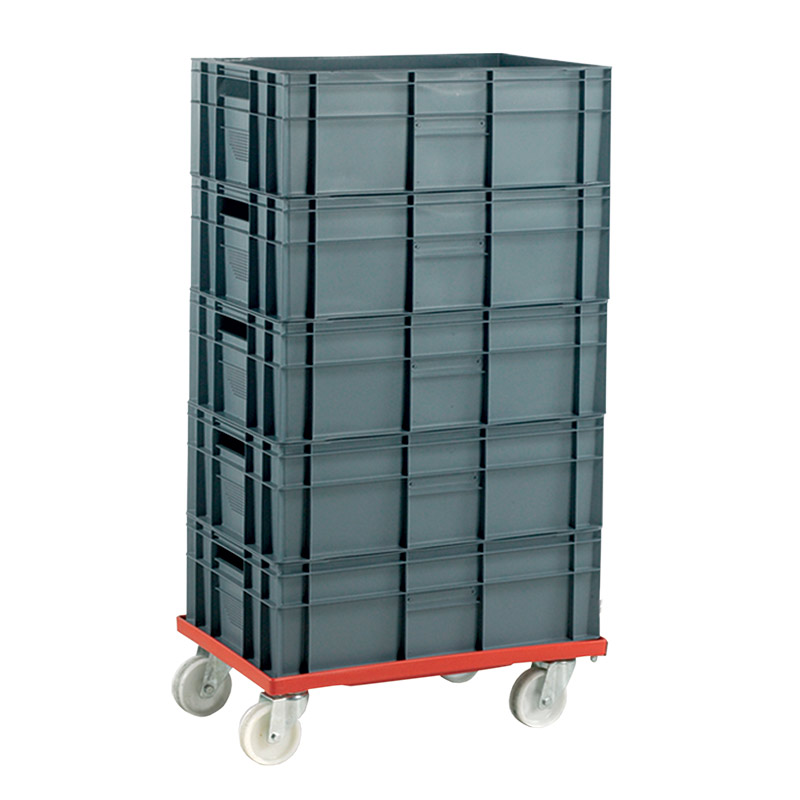 Euro Container Dolly without handle & 5 x 40L Euro Containers - 1150 x 420 x 625