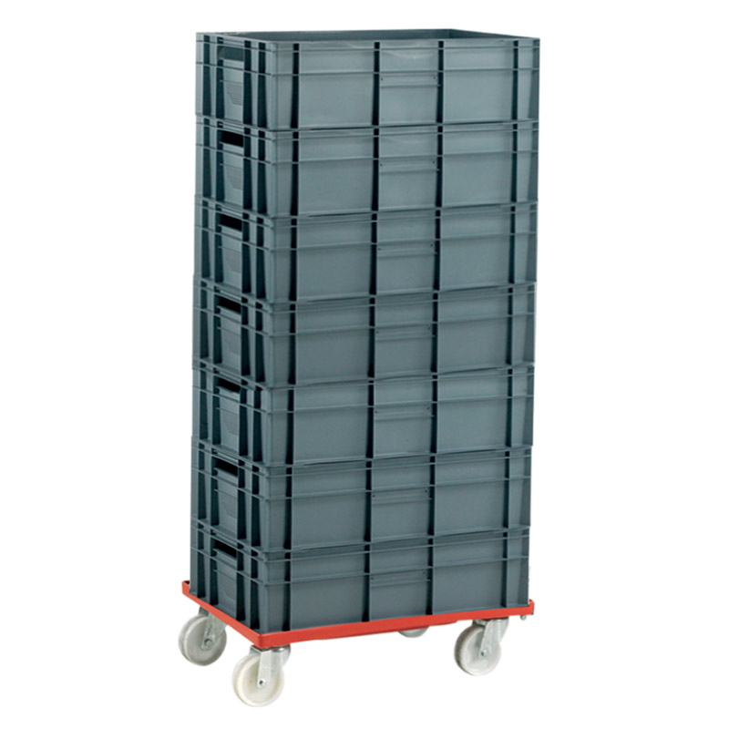 Euro Container Dolly without handle &  7 x 30L Euro Containers - 1340 x 420 x 625