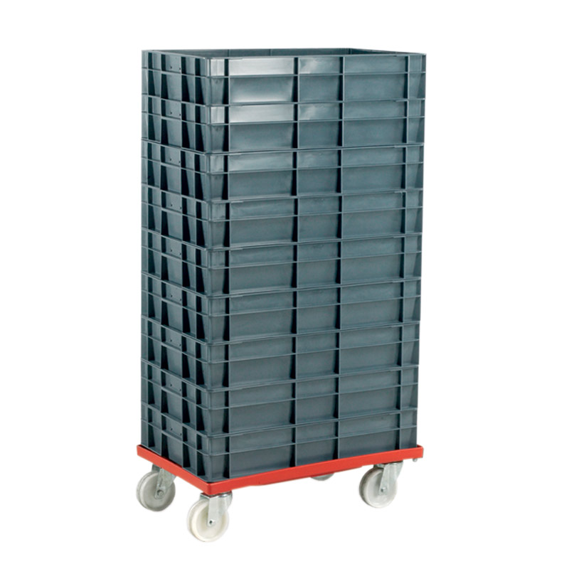 Euro Container Dolly without handle & 9 x 22L Euro Containers -  1230 x 420 x 625