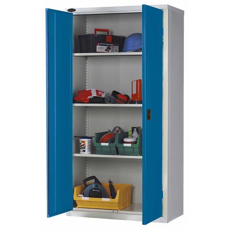 Metal Storage Cupboard - 2 Doors - 3 Shelves - 1780 x 915 x 460mm
