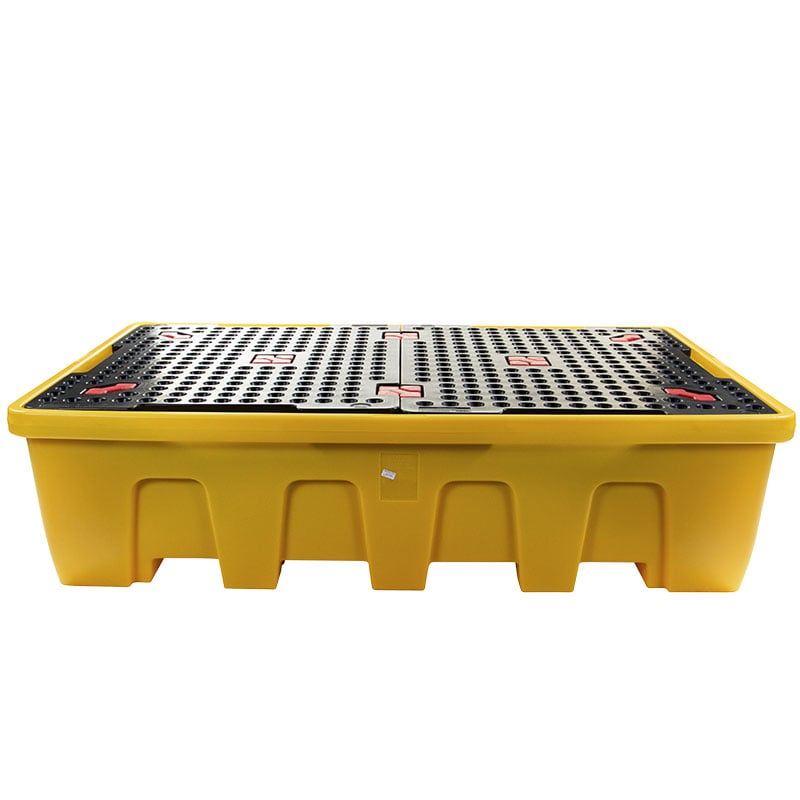 Double Stackable IBC Spill Pallet with Platform Grid - 575 x 1465 x 2260mm - 1200L Capacity
