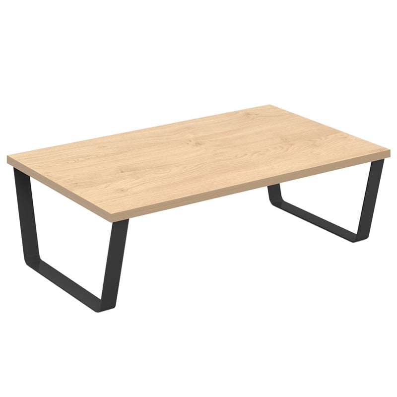Encore Rectangular Coffee Table with Black Sled Frame and Kendal Oak Finish - 310 x 1000 x 600mm